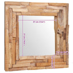 Espejo decorativo cuadrado teca 60x60 cm