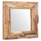 Espejo decorativo cuadrado teca 60x60 cm