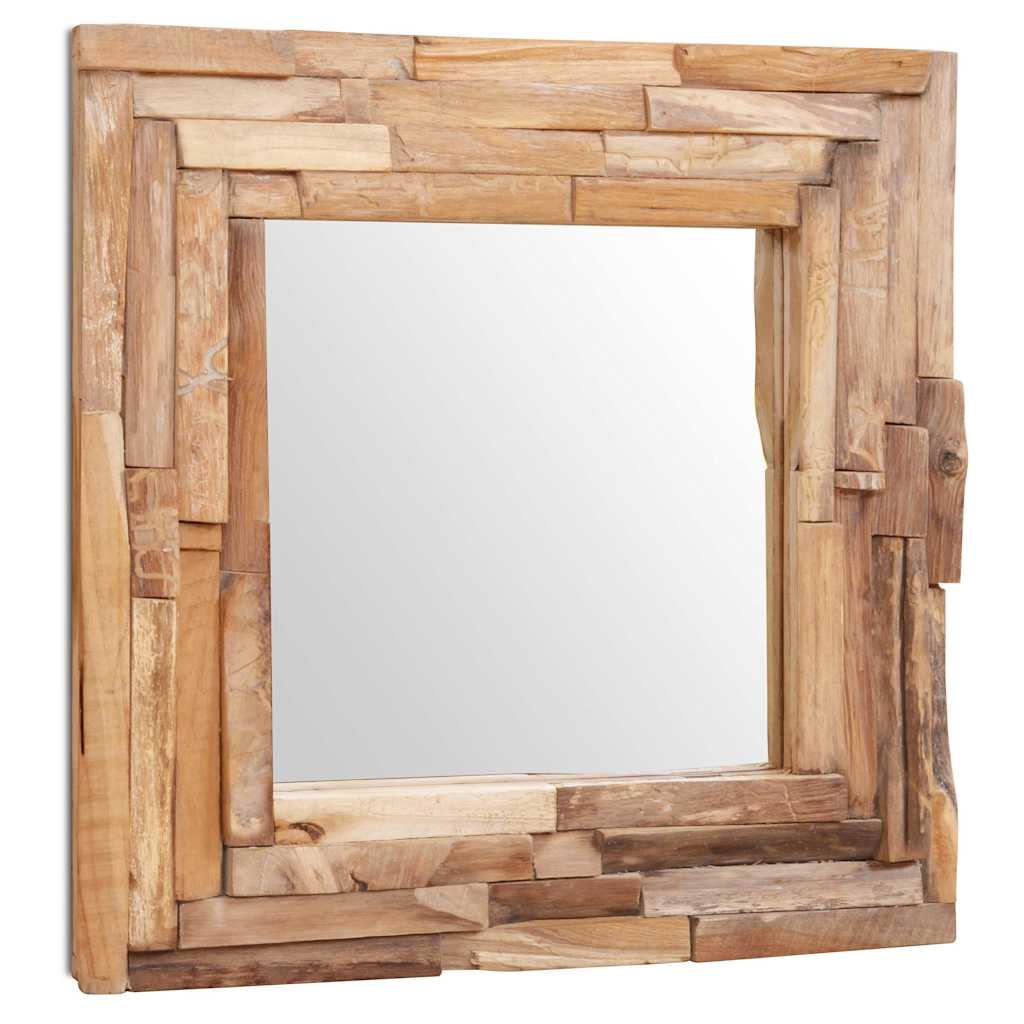 Espejo decorativo cuadrado teca 60x60 cm