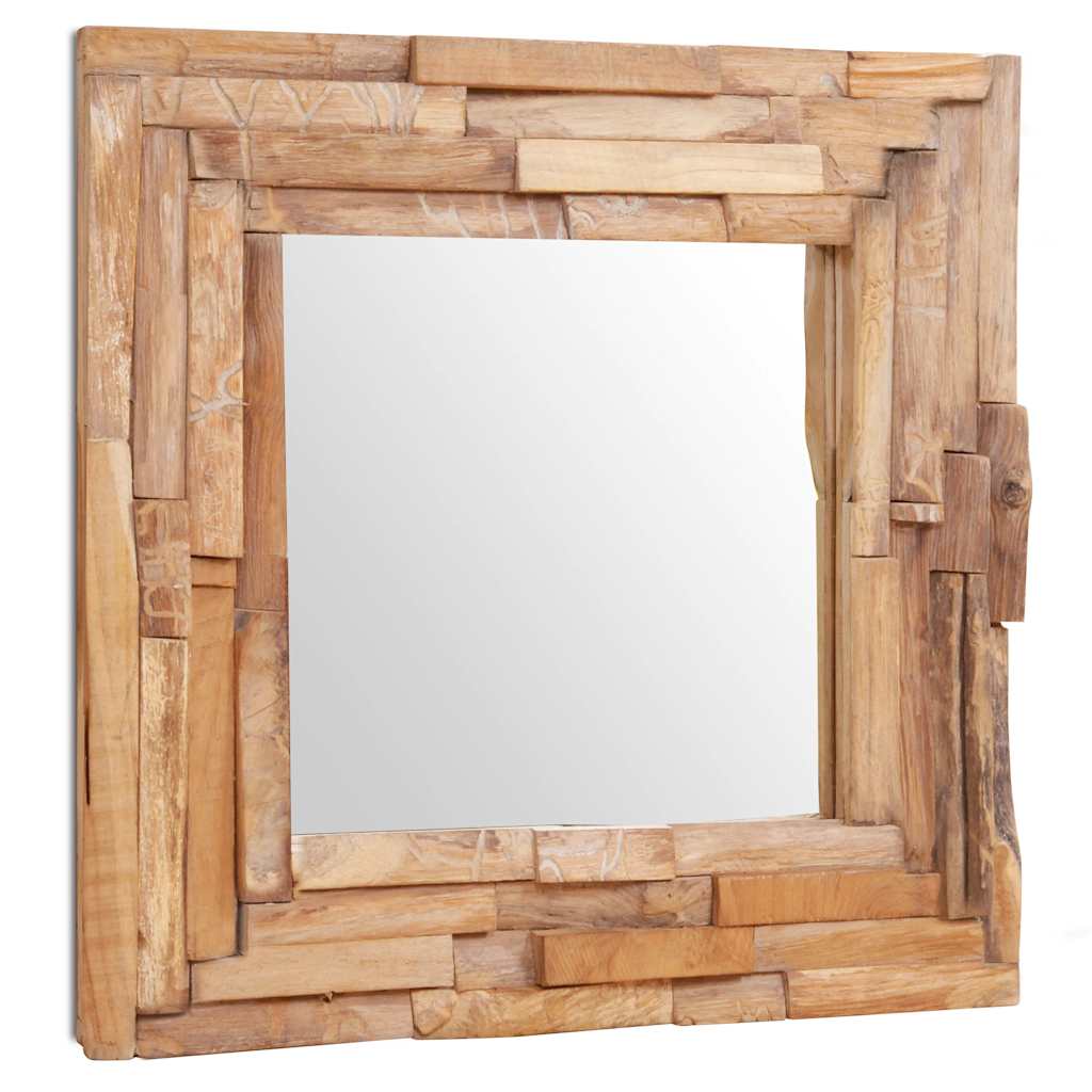 Espejo decorativo cuadrado teca 60x60 cm