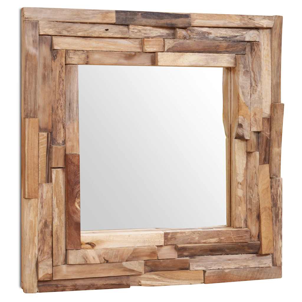 Espejo decorativo cuadrado teca 60x60 cm