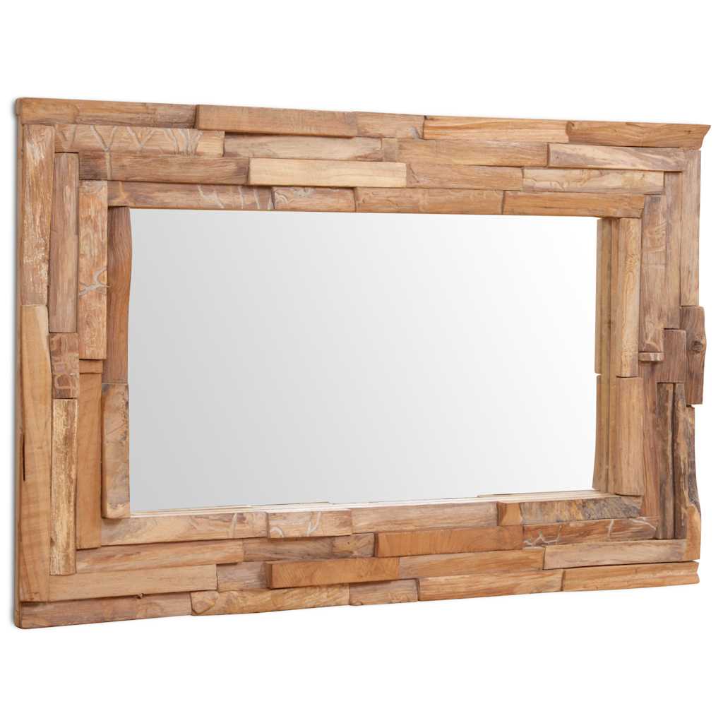 Espejo decorativo rectangular teca 90x60 cm