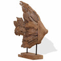 Escultura de pez de teca 40x12x57 cm