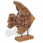 Escultura de pez de teca 40x12x57 cm