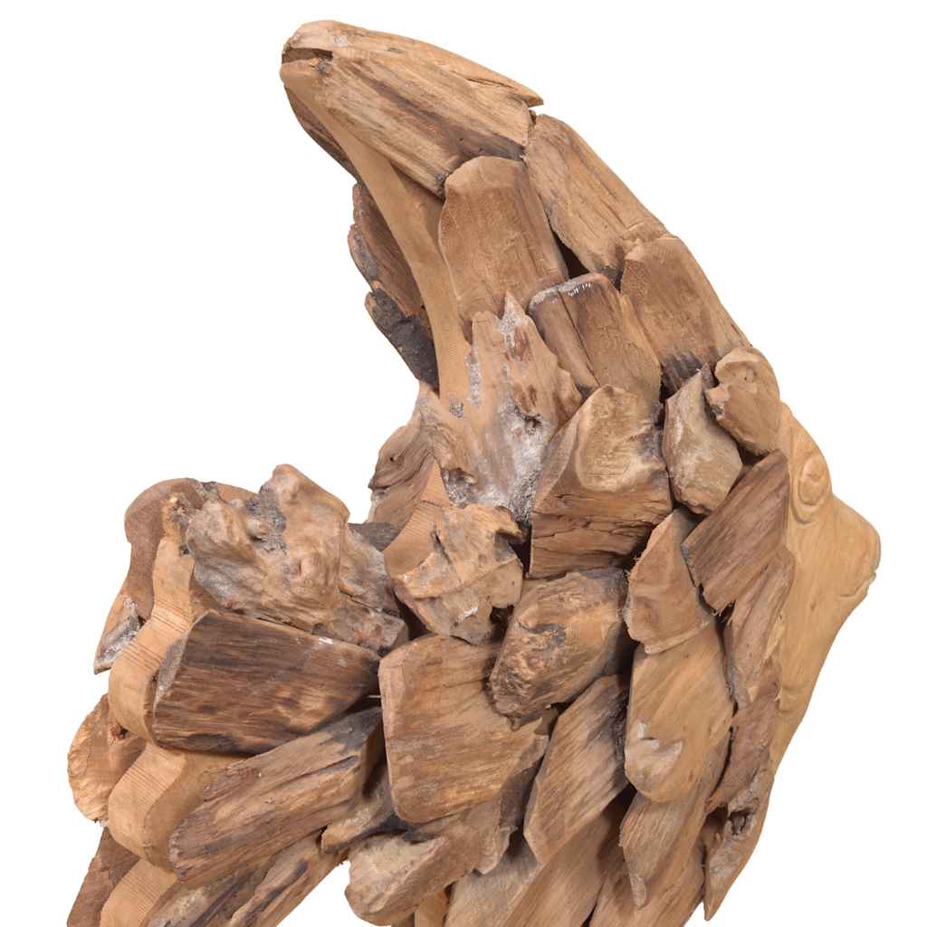 Escultura de pez de teca 40x12x57 cm