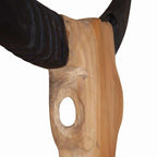 Escultura de calavera de toro de teca 66x15x88 cm