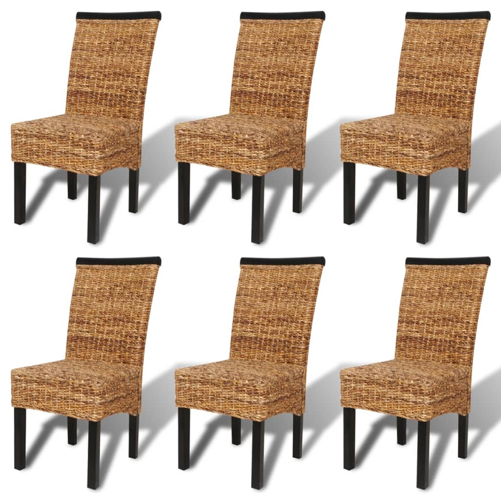 Sillas de comedor 6 unidades madera maciza de mango y abacá