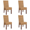 Sillas de comedor 4 unidades ratán natural marrón