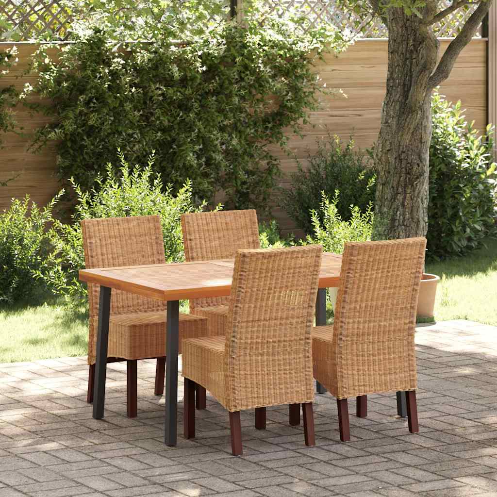 Sillas de comedor 4 unidades ratán natural marrón
