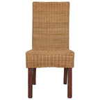 Sillas de comedor 4 unidades ratán natural marrón