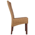 Sillas de comedor 4 unidades ratán natural marrón