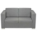 Conjunto de sofás 2 unidades tela gris claro