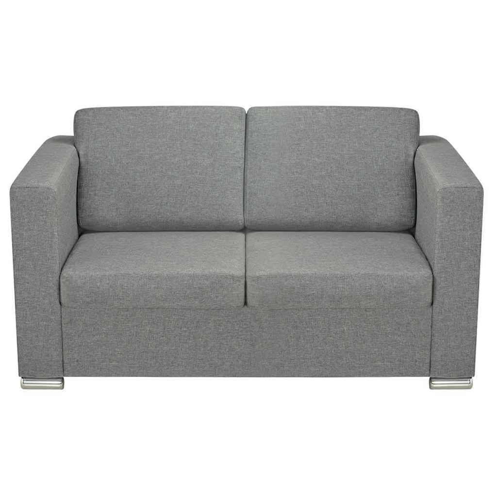 Conjunto de sofás 2 unidades tela gris claro