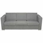 Conjunto de sofás 2 unidades tela gris claro