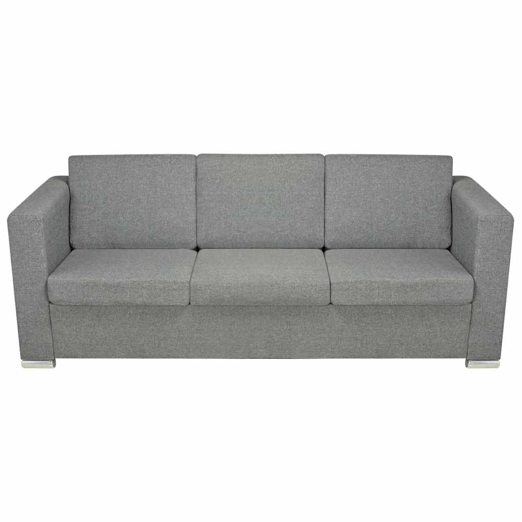 Conjunto de sofás 2 unidades tela gris claro