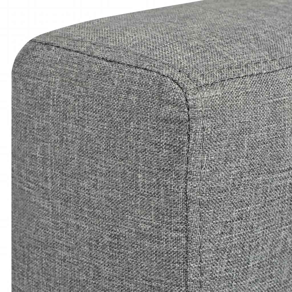 Conjunto de sofás 3 unidades tela gris claro