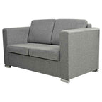 Conjunto de sofás 3 unidades tela gris claro