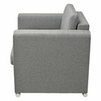 Conjunto de sofás 3 unidades tela gris claro