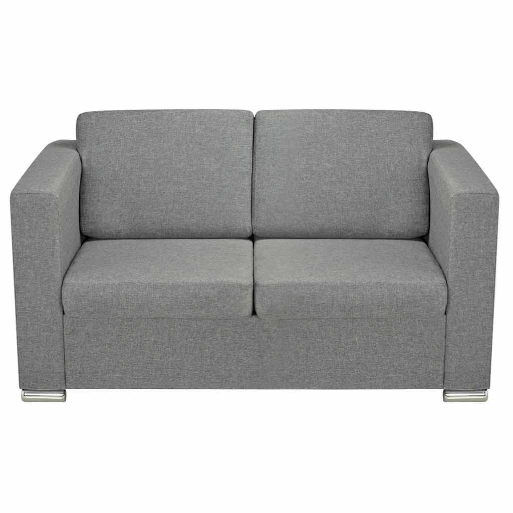 Conjunto de sofás 3 unidades tela gris claro