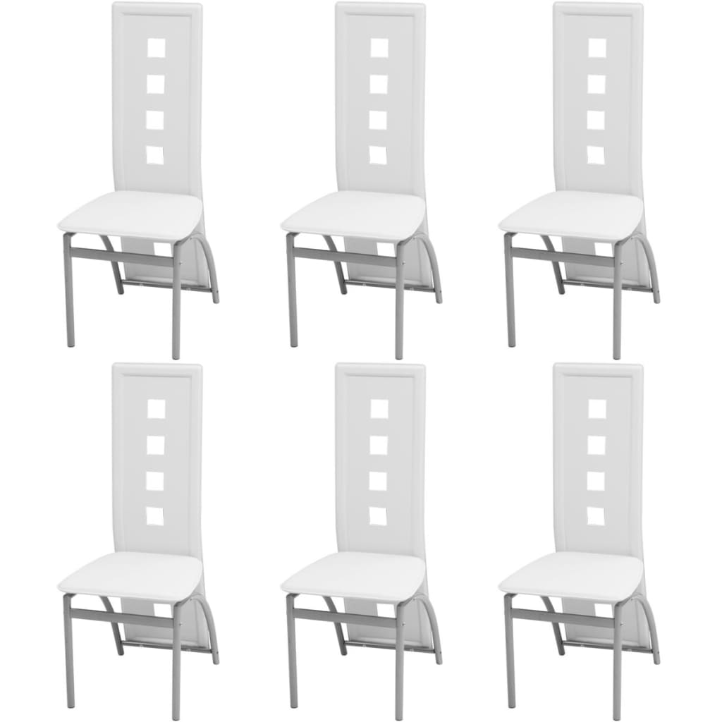Sillas de comedor 2 unidades cuero sintético blanco