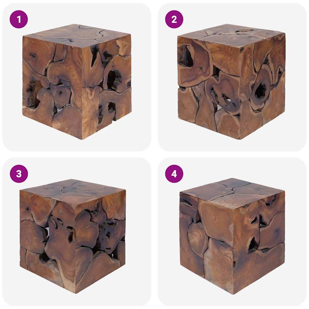 Taburetes 2 uds. marrón 40x40x45 cm madera de teca maciza
