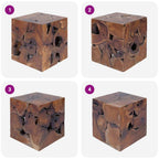 Taburetes 2 uds. marrón 40x40x45 cm madera de teca maciza
