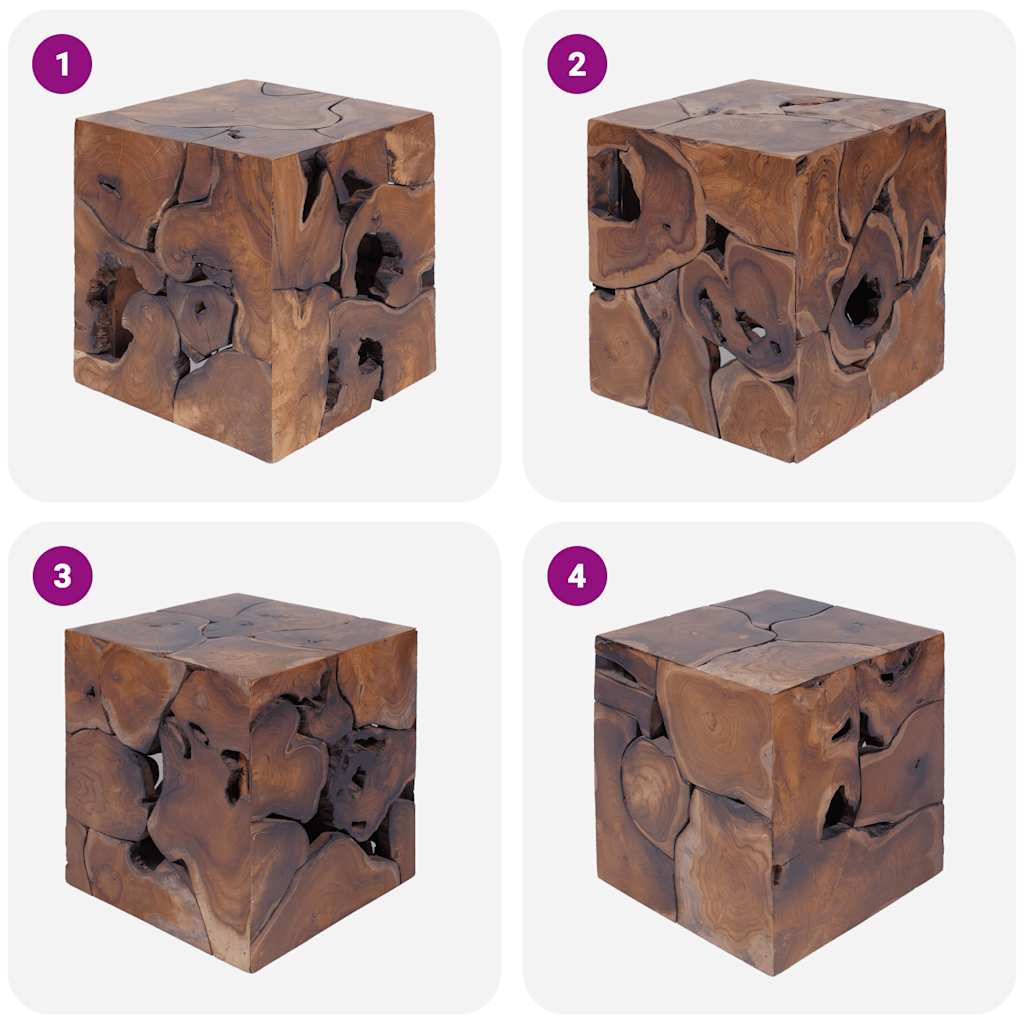 Taburetes 4 uds. marrón 40x40x45 cm madera de teca maciza