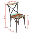 Sillas de comedor 6 unidades madera maciza reciclada