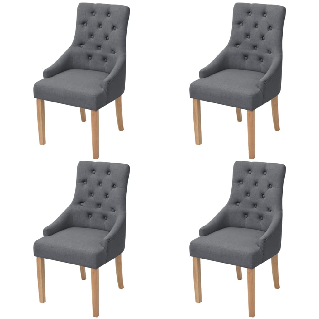Dining chairs 6 units cream fabric