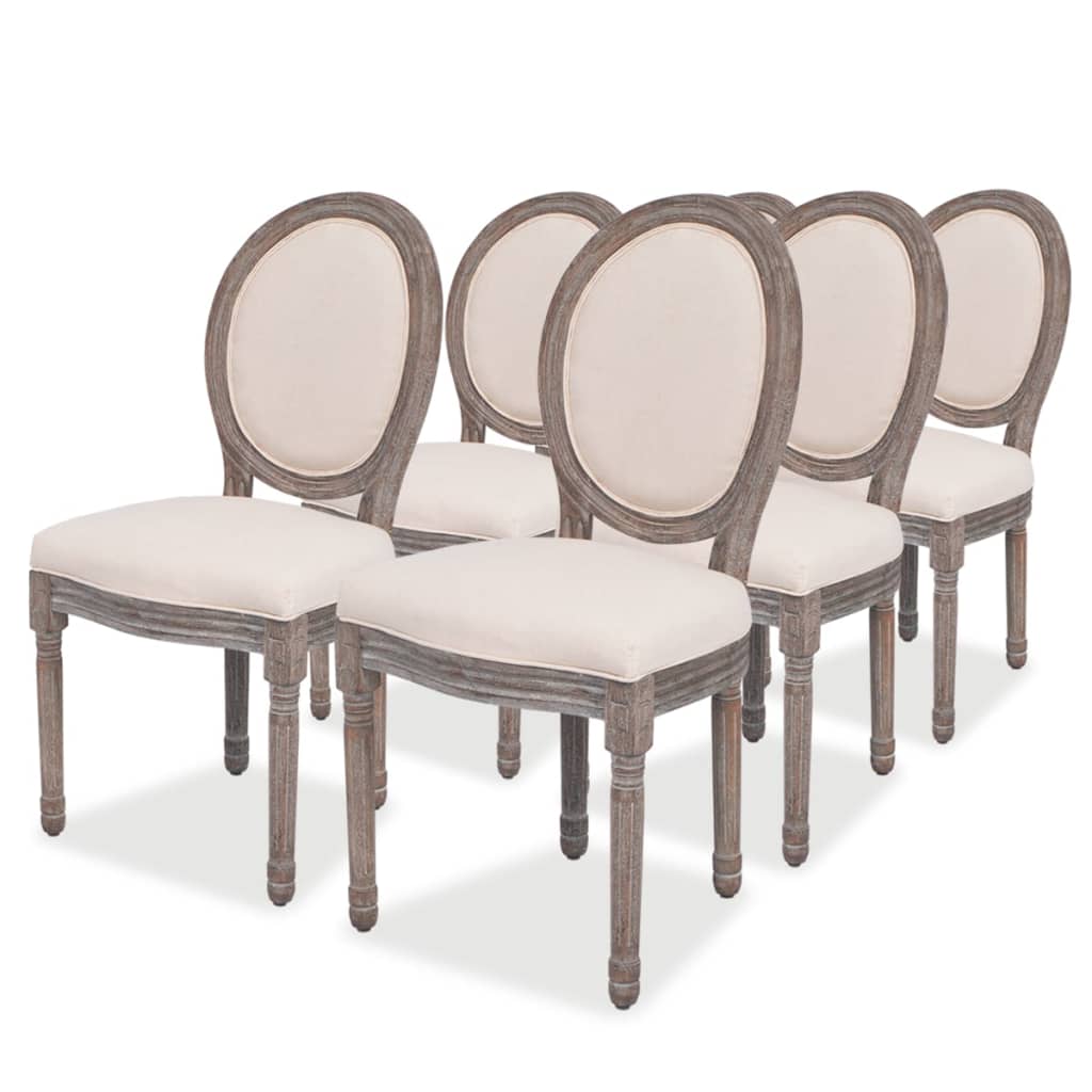 Cadeiras de sala de jantar 2 unidades tecido creme