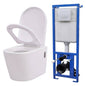 Wall-hung toilet with concealed cistern white ceramic