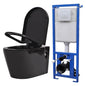 Wall-hung toilet with concealed cistern white ceramic