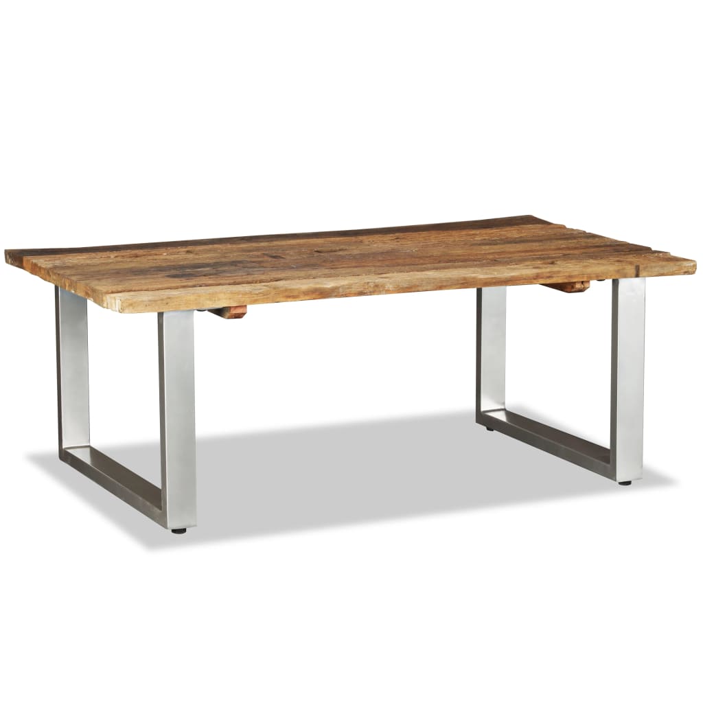 Mesa de centro madera maciza reciclada 100x60x38 cm