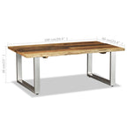 Mesa de centro madera maciza reciclada 100x60x38 cm