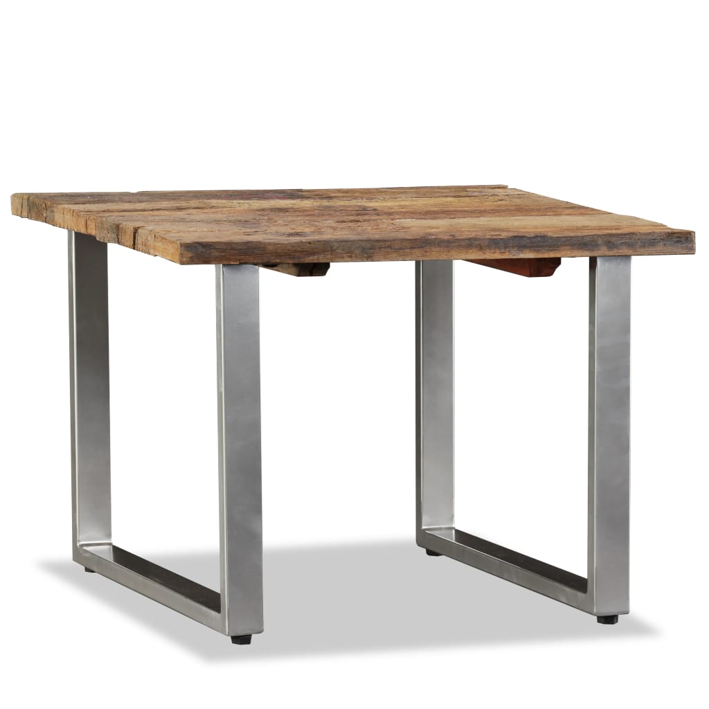 Mesa de centro de madera maciza reciclada 55x55x40 cm
