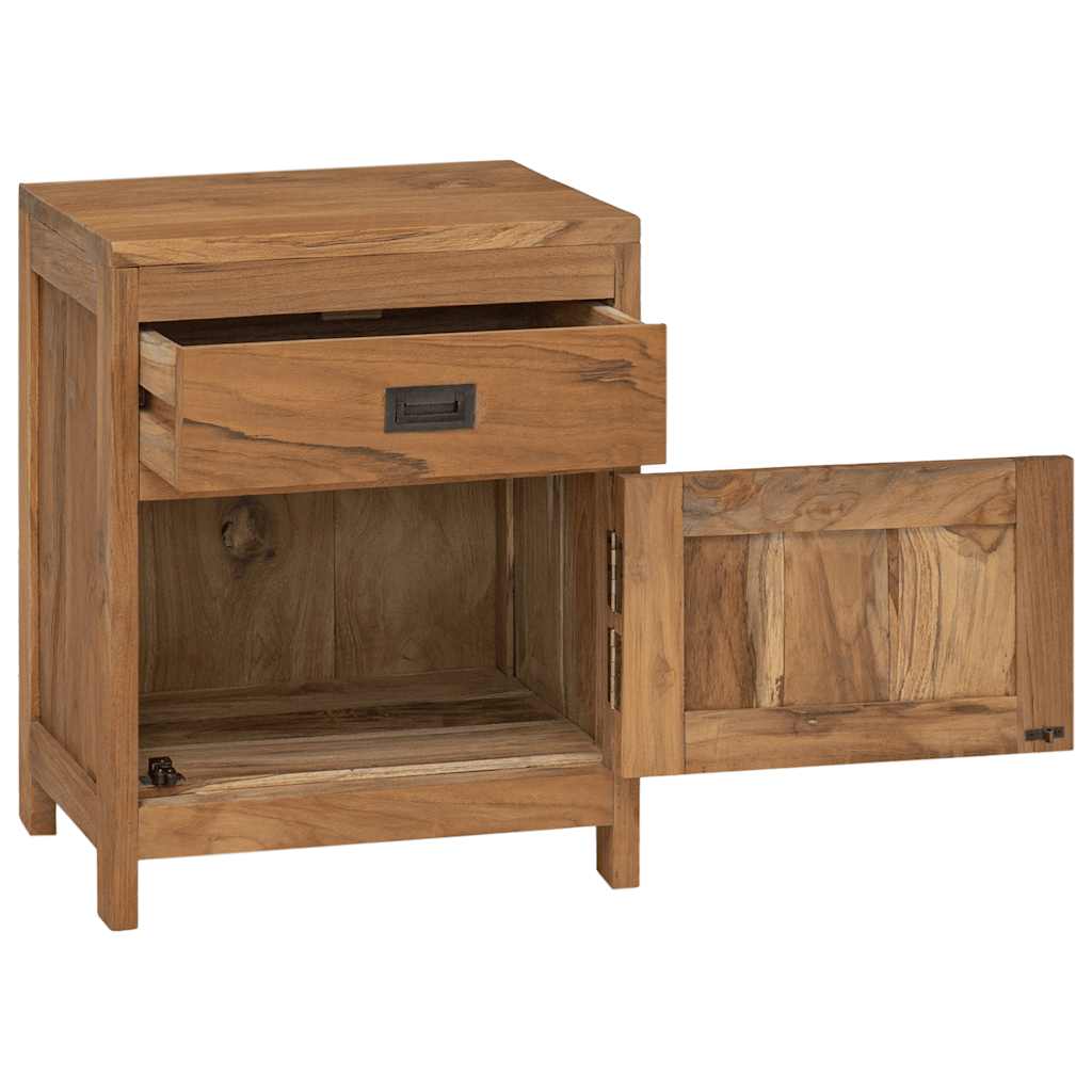 Mesita de noche de madera de teca maciza 40x30x50 cm