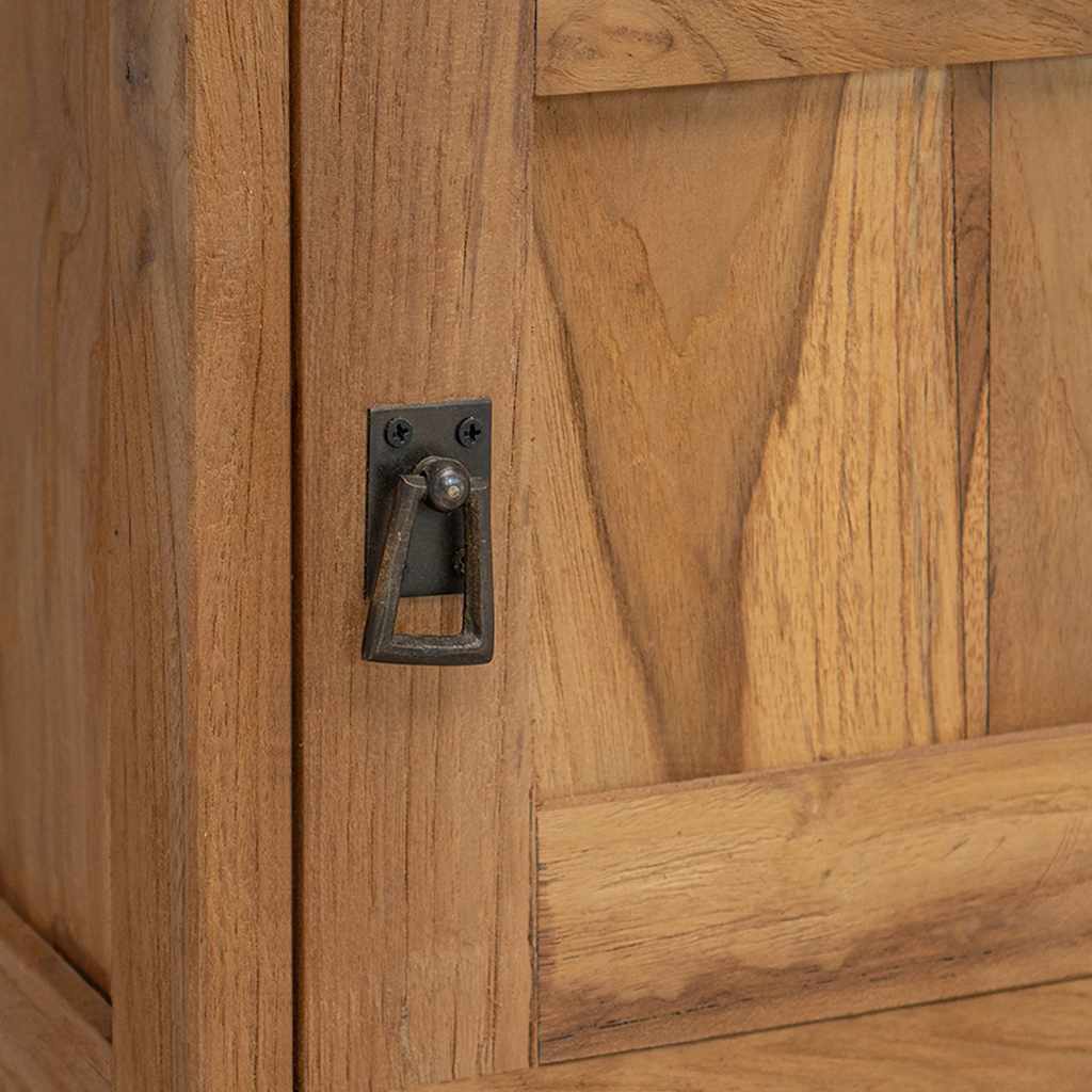 Mesita de noche de madera de teca maciza 40x30x50 cm
