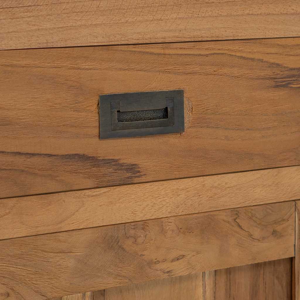 Mesita de noche de madera de teca maciza 40x30x50 cm