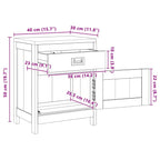 Mesita de noche de madera de teca maciza 40x30x50 cm