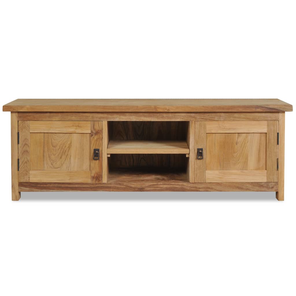 Mueble de TV de madera de teca maciza 120x30x40 cm
