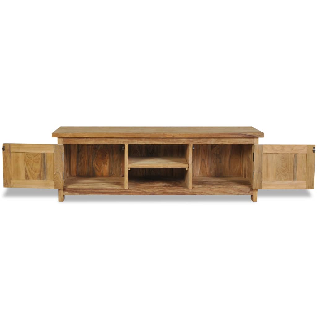 Mueble de TV de madera de teca maciza 120x30x40 cm