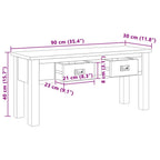 Banco de recibidor de madera de teca maciza 90x30x40 cm