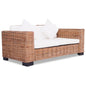 Two-seater natural rattan sofa