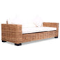 3-seater sofa with natural gray rattan cushions