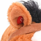 Caballo de juguete de pie de peluche marrón