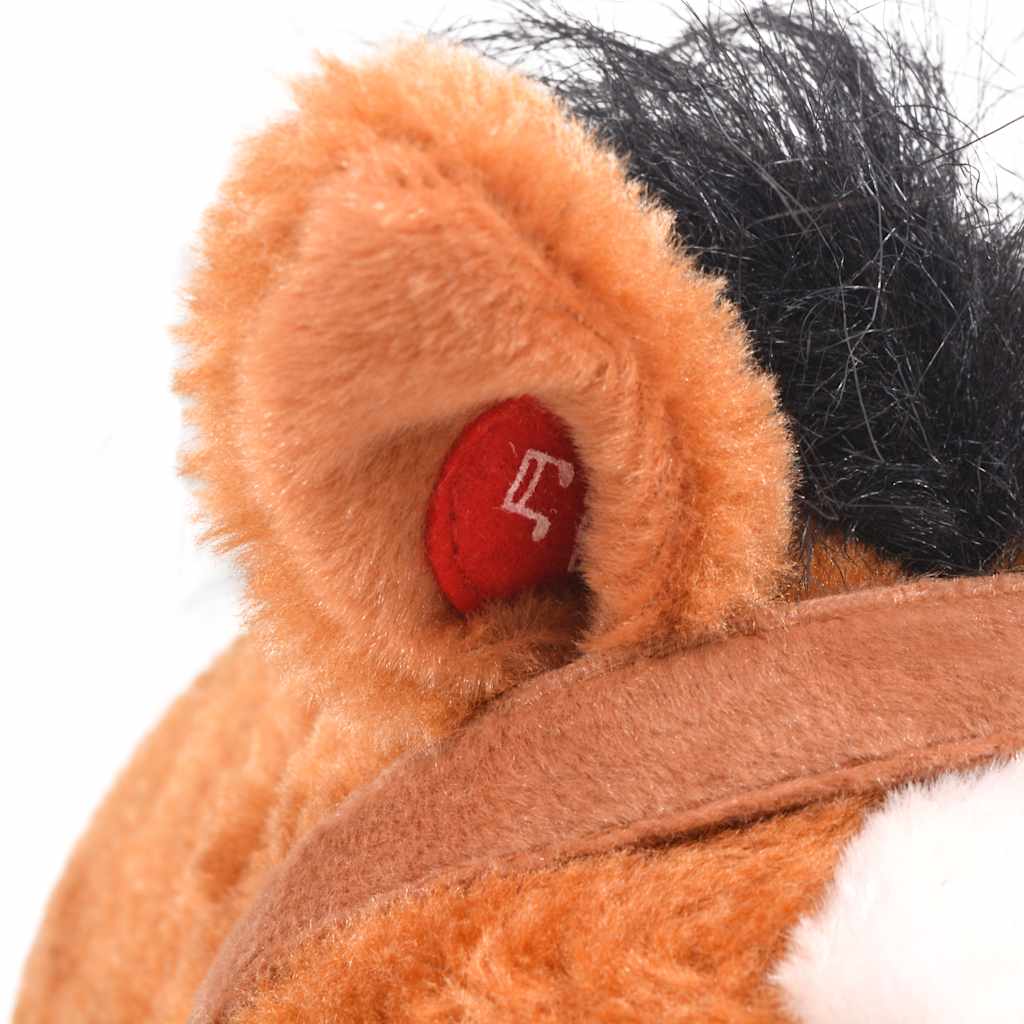 Caballo de juguete de pie de peluche marrón