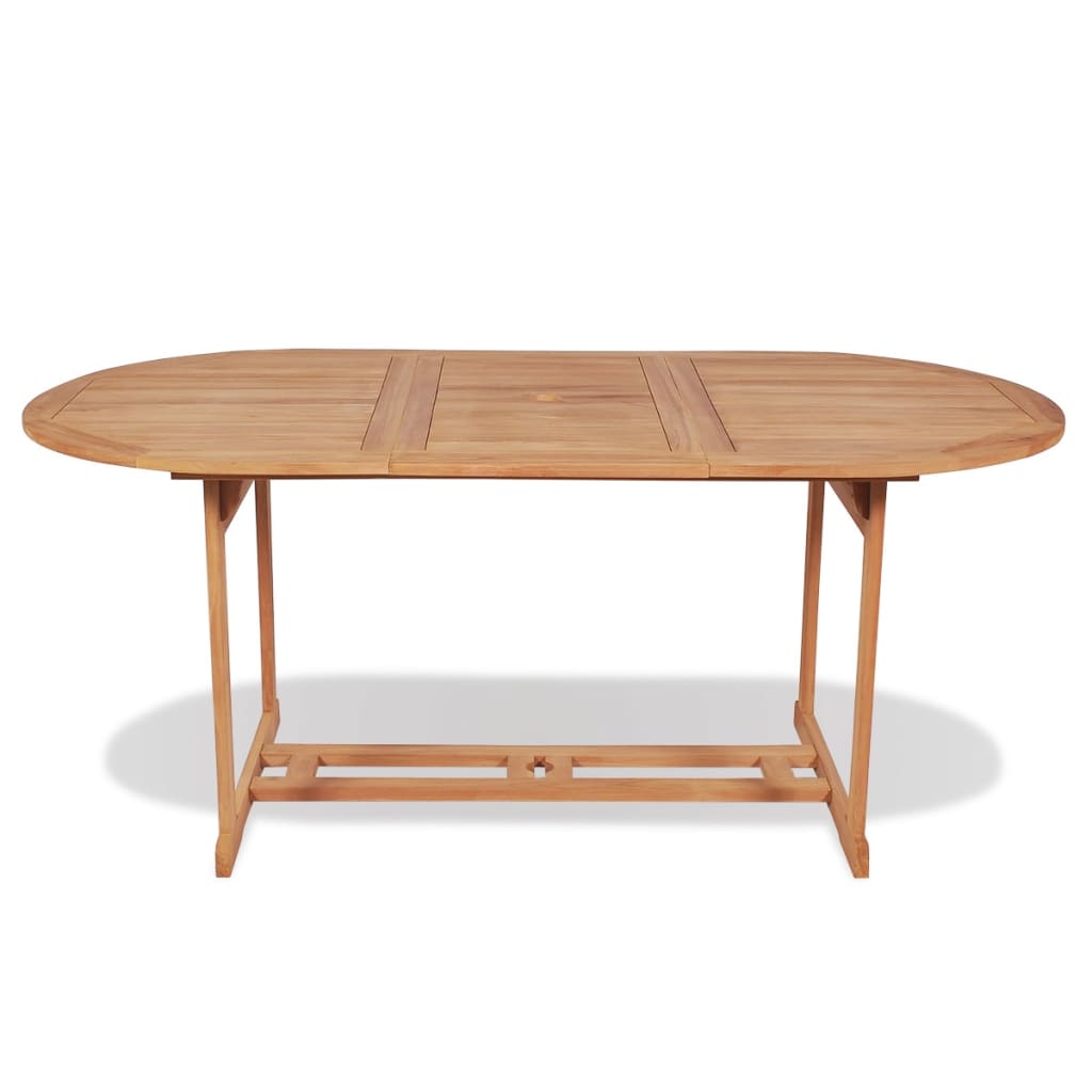 Mesa de jardín de madera de teca maciza 180x90x75 cm