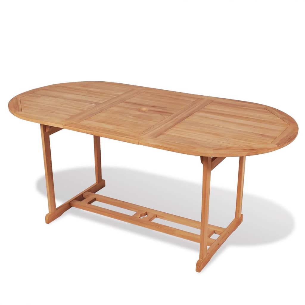 Set comedor de jardín 7 pzas con sillas plegables teca maciza
