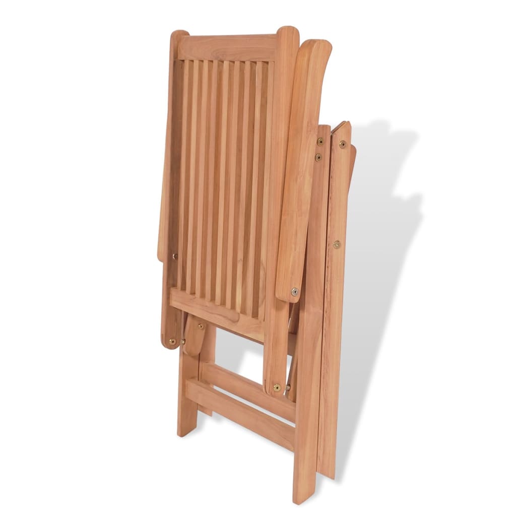 Set comedor de jardín 7 pzas con sillas plegables teca maciza