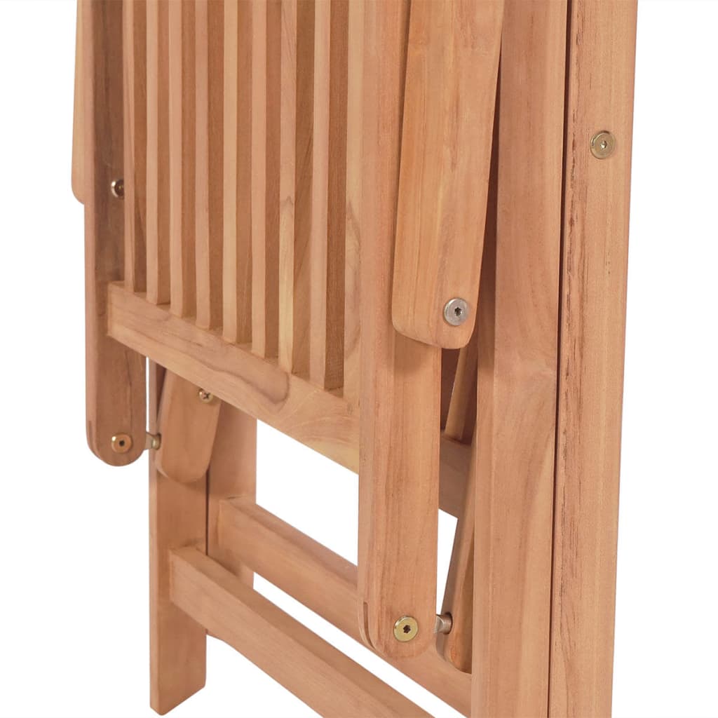 Set comedor de jardín 7 pzas con sillas plegables teca maciza